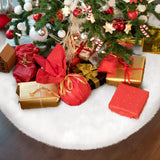 TranquilBliss Christmas Tree Skirt, Fur Burlap Christmas Tree Decorations, Farmhouse Christmas Decor Xmas Holiday Home Party Decorations Indoor Outdoor, 36in White TranquilBliss