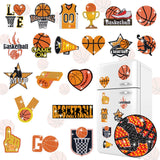 Saysurey 20 Pcs Basketball Diamond Painting Magnet Refrigerator Basketball Decoration DIY Diamond Art Painting Kits for Basket Ball Party Supplies Basket Ball Themed Party Exchange Gifts Saysurey