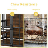 ROOMTEC Dog Crate Furniture-Style Cages for Large Dogs Indoor Heavy Duty Super Sturdy Dog Kennels with 2 Stainless Steel Bowls (48Inch = Int.dims: 46" W x 29" D x 35.5" H) ROOMTEC
