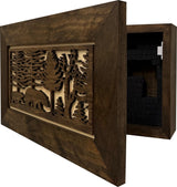 Hidden Gun Cabinet Bears In The Woods Wall Decoration - Secure Wall Mount Gun Safe by Bellewood Designs Bellewood Designs