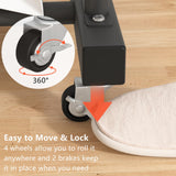 Laiensia Double Rods Garment Rack with Wheels, Clothing Rack for Hanging Clothes,4 Hooks, Multi-functional Bedroom Clothes Rack, Black Laiensia