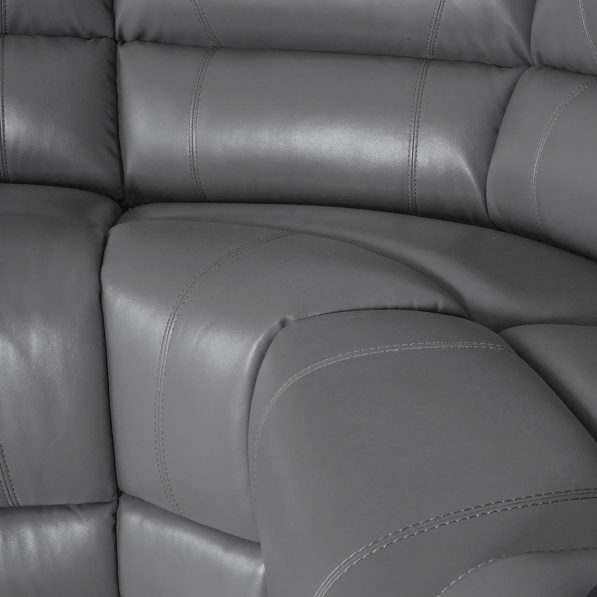 UR livingroom Modular Sectional Sofa PU Leather Manual Recliner Sofa Symmetrical Sectional Couches for Living Room Livingroom Furniture Sets, Grey UR livingroom