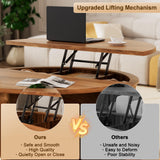 YKVIQBY Round Lift Top Coffee Table, 31.5" Fluted Wood Accent Coffee Table with 180° Curved Sliding Door, Hidden Storage, Mid Century Modern Center Table for Living Room Office Small Spaces, Walnut YKVIQBY