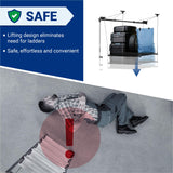 FLEXIMOUNTS Garage Ceiling Lifting Storage Rack, 4x4 Ft Heavy-Duty Metal Frame, Overhead Storage System With 300lbs Load Capacity, Matt Black FLEXIMOUNTS