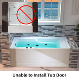 WOODBRIDGE 60" Alcove Acrylic Rectangular Whirlpool Heated Jetted Tub in White with Left Drain, Matte Black pop-up Drain Included BM6030L WOODBRIDGE