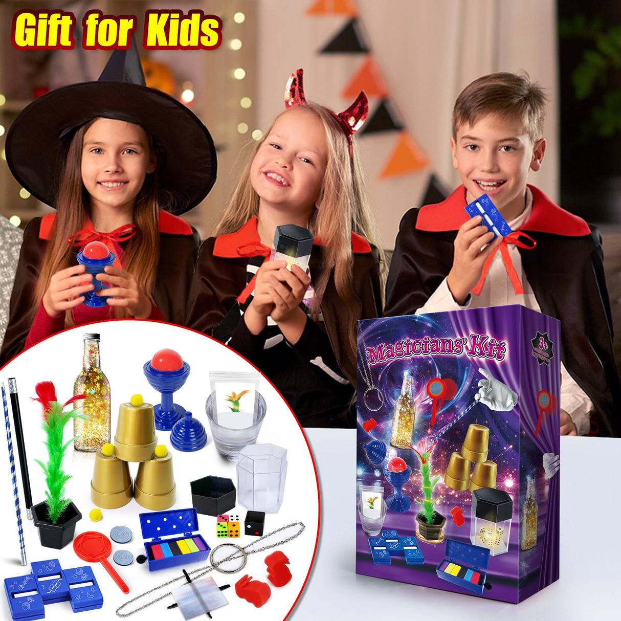 PATIFEED Kids Magic Kit, Magic Set with Instructions for Each Trick to Perform, Magic Toys for Kids Ages 6 7 8 9 10 11 12 Year Old PATIFEED