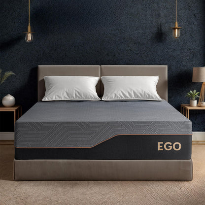 EGOHOME 14 Inch Twin Mattress, Copper Gel Memory Foam Mattress for Pain Relief, Therapeutic Mattress in a Box, CertiPUR-US Certified, Fiberglass Free Medium Mattress, Black