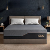 EGOHOME 14 Inch Full Mattress, Copper Gel Memory Foam Mattress for Pain Relief, Therapeutic Mattress in a Box, CertiPUR-US Certified, Fiberglass Free Medium Mattress, Black MLILY
