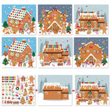 VABAMNA Christmas Party Favor for Kids - 30 Sheets Make a Gingerbread House DIY Craft Stickers Scenes for Xmas Holiday Activity Party Game Supplies, 15 Sets VABAMNA