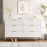 LYNSOM Dresser for Bedroom, Modern 6 Drawer White Dresser with Metal Handles and Wide Drawer, Wood Chest of Drawers for Living Room LYNSOM