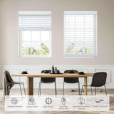 Linen AVENUE Cordless Faux Wood Blind White 26 W x 36 H, Flush Inside Mount (No Valance Side Pieces/Returns Included, Arrives ½ Inch Narrower) Linen AVENUE