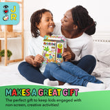 Bright Stripes Travel Coloring Kit for Kids: Art On The Go Coloring Books and Crayons, Sticker Activity Book - Mess-Free Collage Fun for Ages 3+ (Art On The Go Collage Fun Jungle) Bright Stripes