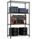 M MZG 1000 lbs 4 Tier Shelf Metal Storage Shelves Shelving Wire Rack Heavy Duty Closet Organizers for Garage Kitchen Bathroom Laundry Black 15.7" D x 33.5" W x 59.5" H M MZG