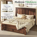 AMERLIFE Farmhouse Full Size Bed Frame with 52.2" Tall Headboard & Footboard, Wood Platform Bed Frame with 2 Large Storage Drawers, Noiseless, No Box Spring Needed, Rustic Brown AMERLIFE