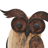 K KILIPES Rustic Owl Decorations for Home Decorative Wood Owl Figurine Statues Night Owl Tabletop Ornaments Collectible Sculptures (8.5" H B) K KILIPES
