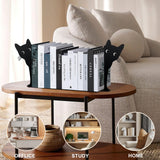 Peeping Cat Bookends,Metal Book Ends for Heavy Books for Shelves Decorative,Bookshelf Decor Home Office Desk for Cat Lover Gifts (Black Cat) HENART