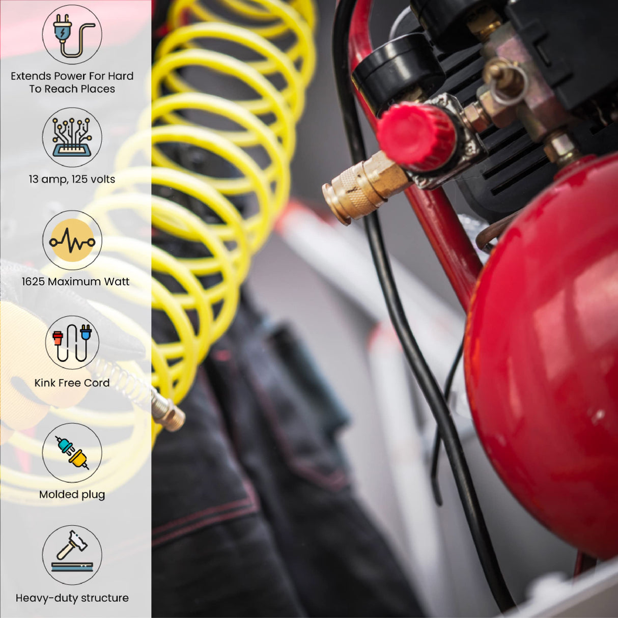 Go Green Power Inc. (GG-13800BK) 14/3 SJTW Outdoor Extension Cord, Black, 100 ft Power By GoGreen