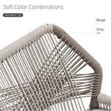 PURPLE LEAF Counter Height Bar Stools Set of 2 Rattan Wicker Outdoor Metal Boho Barstools with Back and Footrest Patio Garden Balcony Pool Bar Chairs PURPLE LEAF