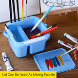 MEEDEN Paint Brush Cleaner & Holder: Portable Multi-function 6-Hole Paint Brush Washer with Lid Palette and Handle for Cleaning Acrylic, Watercolor, and Water-Based Paints MEEDEN