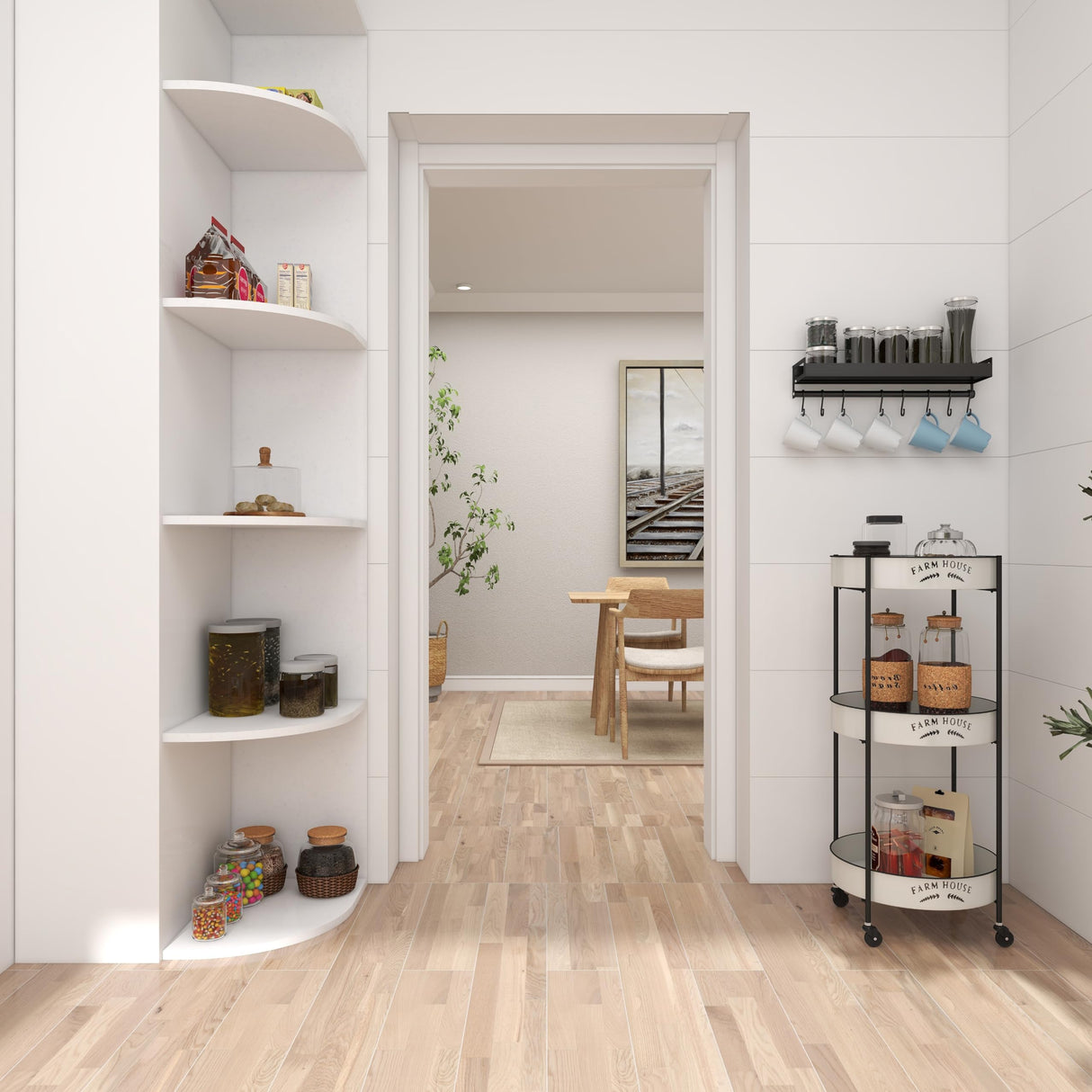 Deco 79 Metal Kitchen Rolling 3 Shelf Storage Cart with Wheels, 16" x 16" x 34", White, LARGE SIZE Deco 79