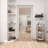 Deco 79 Metal Kitchen Rolling 3 Shelf Storage Cart with Wheels, 16" x 16" x 34", White, LARGE SIZE Deco 79