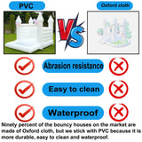 Blatesic Inflatable White Bounce House with Ball Pit,Contain Blower,PVC Kids Bounce Castle,Inflatable Bounce House for Kids Toddlers Indoor Outdoor Jumping Bouncer Party Yard Blatesic