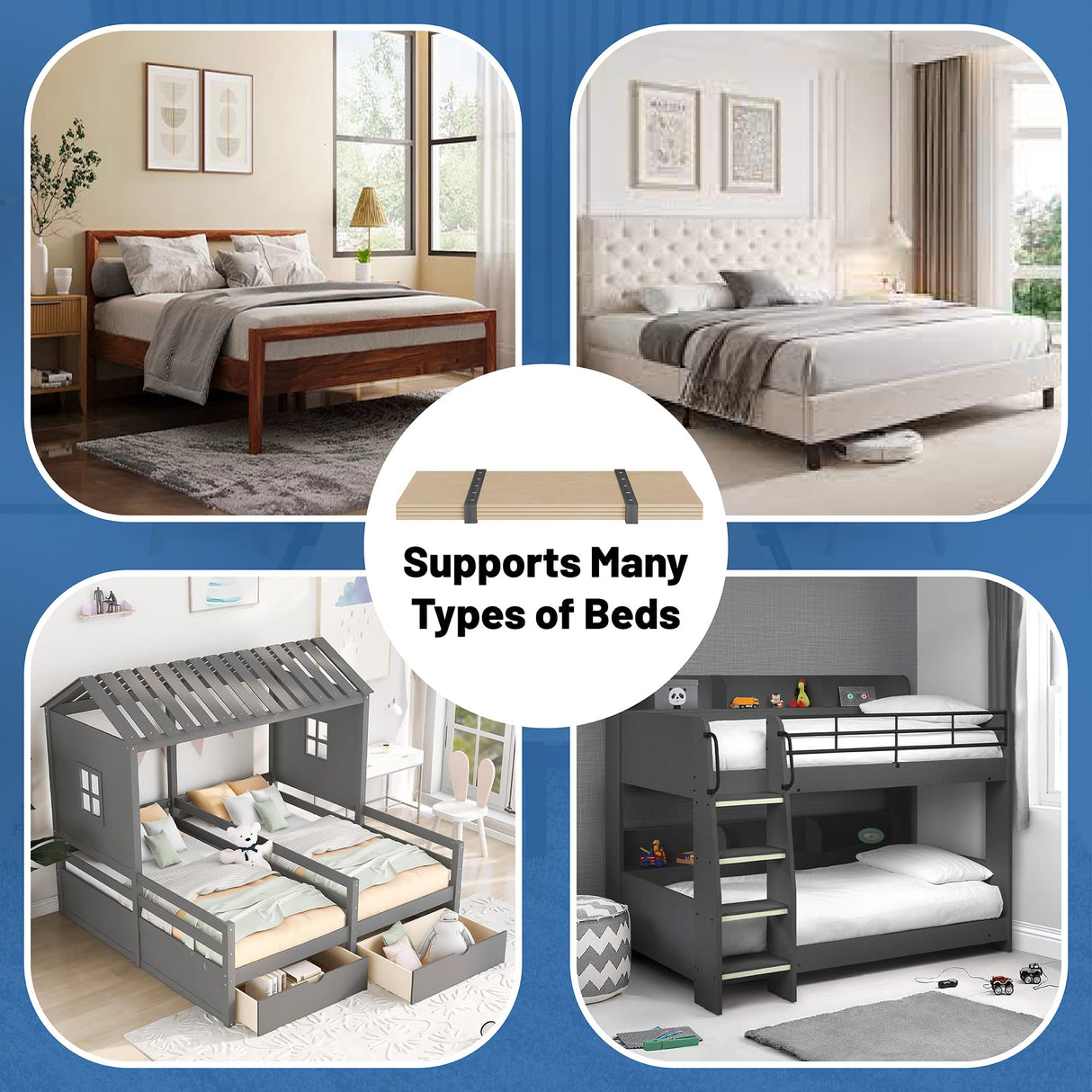 Greaton, Foldable Box Spring, Bunkie Board & Bed-Support Slats to Minimize height, Good for DayBed, TrundleBed, Bunkbed & Platform-Bed Frame, Easy Set Up, Bed Board for Under Mattress Support, 66 x 30 Greaton