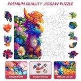 Qiuenisray Wooden Jigsaw Puzzles 500 pieces-Dragon,Medium,16.3x16.5in,Royal,Wooden Puzzles for Adults,Unique Shape Animal Adult Puzzles,Irregular Wood Puzzles Best Gift for Adults and Kids Family Game Qiuenisray