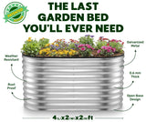 Galvanized Raised Garden Beds Outdoor // 4×2×2 ft Planter Raised Beds for Gardening, Vegetables, Flowers // Large Metal Garden Box (Silver) // Patented Tool-Free Design Plant & Plot