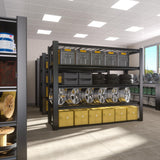 Heavy Duty Garage Shelving Unit with Wire Grid Shelves, 76.6" H x 60" W x 24" D, 5-Tier Adjustable Metal Shelving, Industrial Garage Storage Shelf for Heavy Duty Shelving, Storage Room, Basement-2Pack WOZBUD