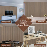 Yuzzy Wood Panels for Wall - 9 Feet Dark Walnut Wood Slat Acoustic Panels 4 PCS - Modern Sound Absorbing Wall Panels for Interior Wall Decor for Home, Office, Studio Yuzzy