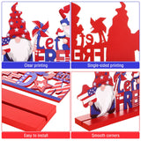 4 Pieces Patriotic Table Decoration 4th of July Wooden Table Centerpiece Independence Day Wood Letter Sign Home of Free God Bless America Table Decoration for Patriotic Party Memorial Day Home Decor Jetec