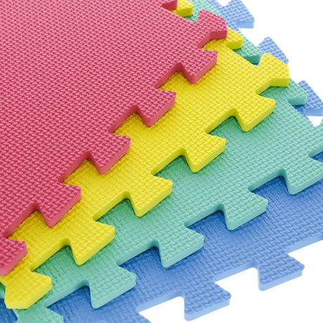 Interlocking Floor Mats - 8-Piece Nontoxic Exercise Mat or Play Mat for Toddlers, Babies or Kids - Foam Padding for Home Gym by Stalwart (Multicolor) Stalwart