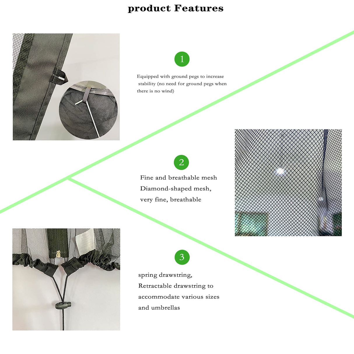 Mosquito Neting for 15FT Double-Sided Patio Umbrella Sunbrella Neting Double Zipper Water Pipe Bottom Used and for Patio Gazebo pop up canopy10x10 Interchangeable (Black 15ft) Tiimmgaal