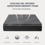 Dyonery Queen Mattress 10 Inch Charcoal Gel Memory Foam Mattress in a Box, CertiPUR-US Certified, Fiberglass Free, Cooling Double Mattress, Made in USA, 80" × 60" × 10", Medium Dyonery