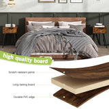 JAXPETY Set of 2 Retro Brown Nightstands with Drawer, Mid-Century Nightstands for Bedroom or Living Room with Solid Wood Legs JAXPETY