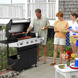 Lyromix Large Propane Grill with 4-Burners and Side Burner, Outdoor Gas BBQ Grill with Porcelain-Enameled Cast Iron Grates, 517 SQ.in. Cooking Area, 49200 BTU Lyromix