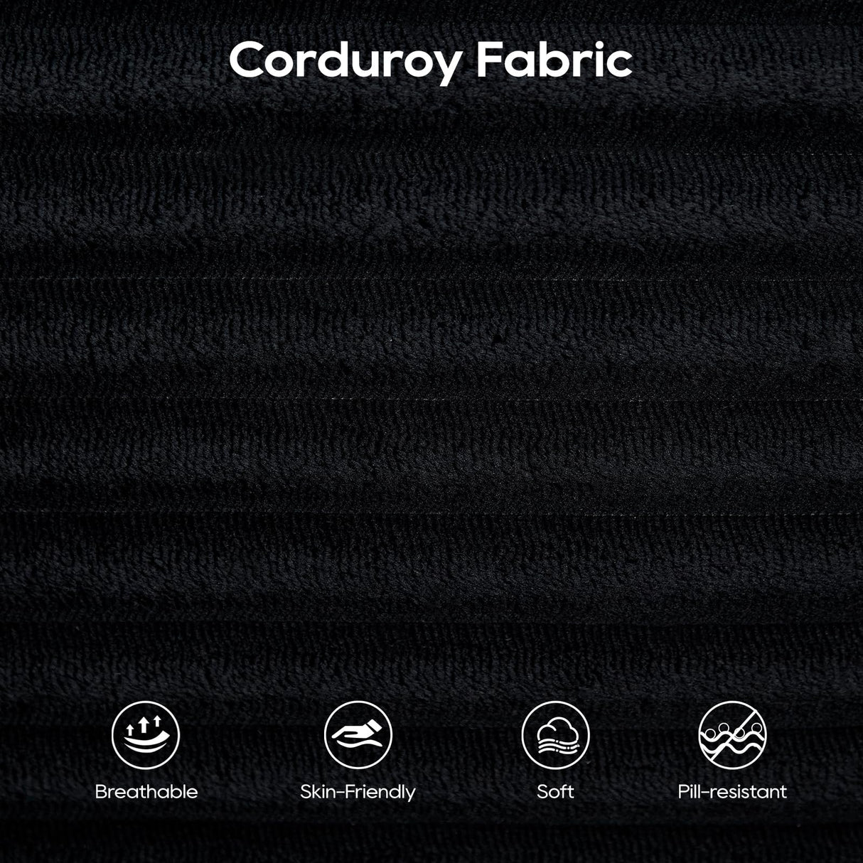 GNIXUU Corduroy Cloud Loveseat Sofa, 2 in 1 Convertible Black Boneless Sleeper Sofa with Fixed-Shape Frame, Comfy Folding Love Seat Couches for Living Room, Apartment, Small Spaces GNIXUU