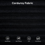 GNIXUU Corduroy Cloud Loveseat Sofa, 2 in 1 Convertible Black Boneless Sleeper Sofa with Fixed-Shape Frame, Comfy Folding Love Seat Couches for Living Room, Apartment, Small Spaces GNIXUU