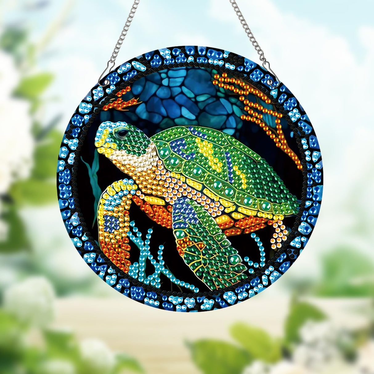 AiYuanzsh Sea Turtle Diamond Painting Hanging Pendant Kit, Special Shaped Diamond Dots Acrylic Ornament, DIY Diamond Art Pendant for Adults Home Wall Window Decoration Gift AiYuanzsh