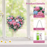 EOBROMD Diamond Hanging Art Kits for Adults, Heart Flower DIY Special Shaped Rhinestone Kits for Adults, Diamond Art Painting Suncatcher, Window Pendants Home Garden Wall Hanging Ornament EOBROMD