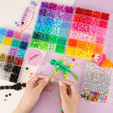 2400pcs Pony Beads 72 Colors 9mm Friendship Bracelets Making Kit, Rainbow Kandi Beads Bulk Letter Beads for Name Bracelets Jewelry Making Crafts with Elastic String Sistenia