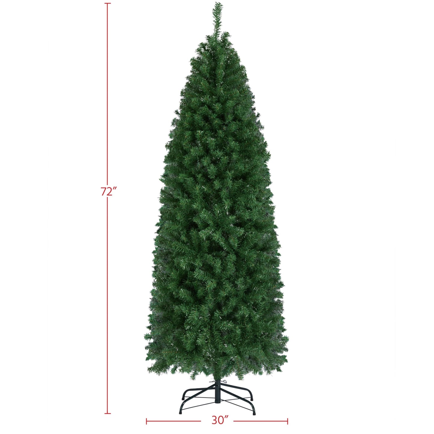 Yaheetech 6ft Pre-lit Artificial Christmas Tree Hinged Spruce Pencil Tree Corner Xmas Tree with 250 Warm Lights & Foldable Stand Holiday Decoration, Green