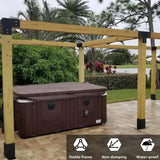 LANIAKEA 2PCS Pergola Brackets, 3-Way Right Angle Corner Bracket Pergola Kit with Screws, Pergola Hardware for 4x4 Inch(Actual: 3.5x3.5 Inch) Wood Beams LANIAKEA