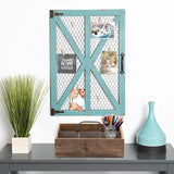 Sintosin Farmhouse Wooden Crates for Decor 15 X 10 inches, Distressed Wood and Galvanized Storage Crates for Crafts, Rustic Wooden Baskets for Gifts, Wood Crates for Display, 6 Individual Slots Sintosin
