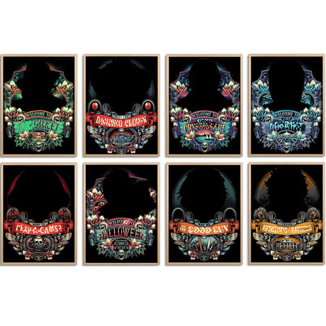 Gearock 8 Pack Horror Diamond Painting Kits, Halloween Diamond Art Kits for Adults, 5D Diamond Art Painting Kits for Room Bedroom Living Room Bathroom Decor, Christmas Gifts, 12x16 Inch Gearock