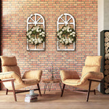 Toppay 2-Pack Distressed Arched Cathedral Window Frame Wall Decor, Antique White, 32 inchx16 inch Toppay