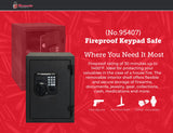 Hornady Fireproof Safe for Guns and Valuables with Keypad Entry - Secure Your Firearms, Cash, Documents, Jewelry and More - 4-6 Digital Keypad Entry, Interior Light and Backup Key - Item 95407 Hornady