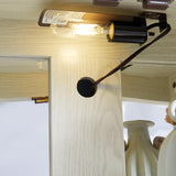 Lighted Glass Curio Cabinet with Lights & Adjustable Shelves,Curio Display Cabinet with Wood Frame,Corner Cabinet for Kitchen,Living Room,Office(Free Standing,Light Bulb Include) YiaFurio