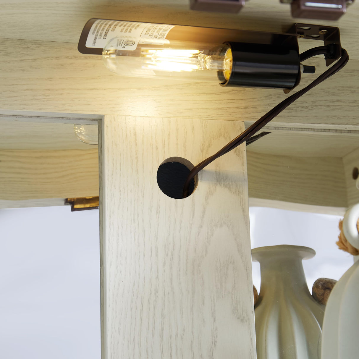 Firscook Curio Cabinets with Bulb,Lighted Glass Curio Display Cabinet,Glass Display Curio Cabinet with Tempered Glass Doors and Shelves,China Cabinet with 6 Shelves (White,71.46 x 24.21 x 12.20Inch) Firscook